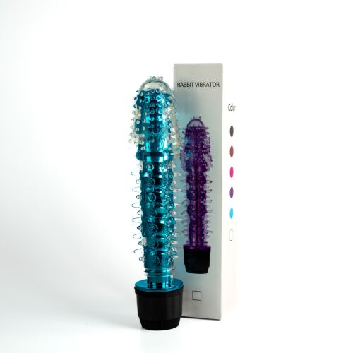 Gelový vibrátor s masážními bodlinkami 18 cm - 72007200