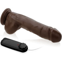 Velký realistický hnědý vibrátor tlustý penis 22,5 cm - 78223638 - 3