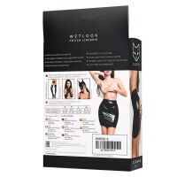 Šněrovaná černá sukně + tanga Glossy Wetlook Leanne - 76600590 - 3