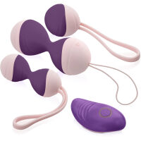 VENUŠINY KULIČKY K PROCVIČOVÁNÍ SVALŮ PÁNEVNÍHO DNA A K EROTICKÉ MASÁŽI SADA  FIALOVÁ BARVA- 72533134 - 3