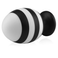 Velký černo-bílý anální kolík s přísavkou 8,3 cm - 76660858 - 4