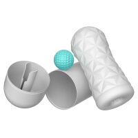 Bílý masturbační přístroj pro muže super stimulace umělá vagina - 73687679 - 5