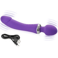 DVOUSTRANNÝ VIBRÁTOR NAHŘÍVANÝ 45 °C HORKÝ MASTURBÁTOR – 75653249 - 2