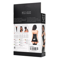 Lesklé Trisha odvážné šaty wet look s chokerem + tanga - 72643220 - 4