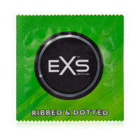 Kondom se stimulačními proužky EXS RIBBED & DOTTED - 75992336 - 2