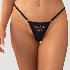Obsessive Violami průhledné tanga s nápisem "Make me wet" - 76279205