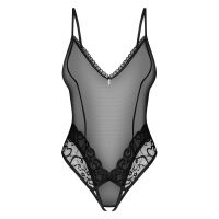 Obsessive černé dámské body s otevřeným rozkrokem Blomentis - 76470440 - 4