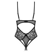 Obsessive černé dámské body s otevřeným rozkrokem Blomentis - 76470440 - 5