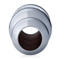 Ocelová anální zátka 4,4 cm s otvorem anal plug - 79734286 - 2