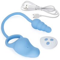 Vibrační erekční kroužek se stimulační zátkou 100 funkcí - 72231273 - 3