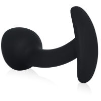 Silikonový zahnutý anální kolík s rukojetí 10 cm - 76411485 - 3