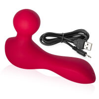 Červený mini masážní přístroj pro ženy wand 10 možností vibrací - 78493416 - 4