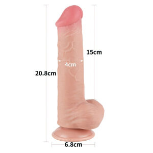 Dildo 20,8 cm, superrealistický penis s přísavkou a varlaty - 77444510