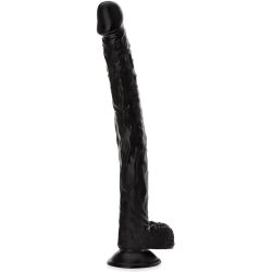 DLOUHÉ PRUŽNÉ DILDO 38 cm ŽILNATÝ PENIS NA PŘÍSAVCE  - 75477021