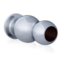 Ocelová anální zátka 3,9 cm s otvorem anální plug - 70147793 - 2