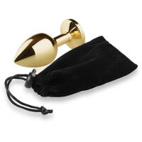 ZLATÝ ANÁLNÍ KOLÍK Z NEREZOVÉ OCELI S KŘIŠŤÁLEM WDK 8856 - 4