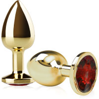 ZLATÝ ANÁLNÍ KOLÍK Z NEREZOVÉ OCELI S KŘIŠŤÁLEM WDK 8856 - 6