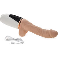 POSUVNÝ VIBRÁTOR 49 FUNKCÍ - MĚKKÝ PENIS SUPER REALISTICKÝ FUNKCE OHŘEVU DO 42°C   - 70493678 - 2