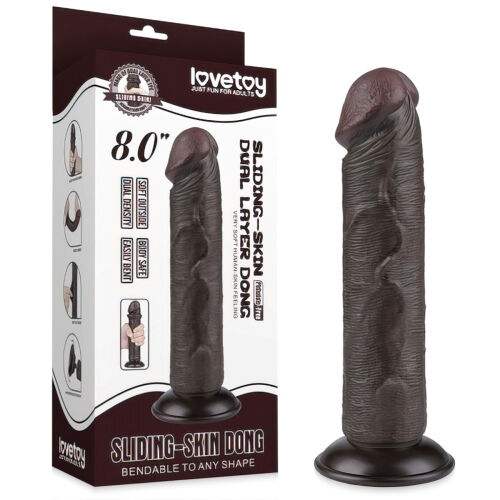 Dildo 20 cm superrealistický penis s posuvnou kůží - 70314466
