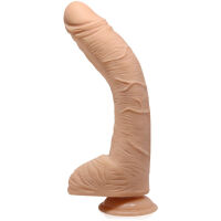 VELKÝ ZAHNUTÝ PENIS G-SPOT ELASTICKÉ DILDO NA SILNÉ PŘÍSAVCE 27 cm - 71152492 - 2