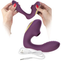 SAMONOSNÝ VIBRÁTOR PENETRÁTOR ŠTĚRBINKY S FUNKCÍ SÁNÍ INTENZIVNÍ MASTURBÁTOR PRO NI FIALOVÁ BARVA - 79471312 - 2