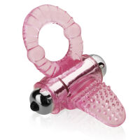 VIBRAČNÍ EREKČNÍ KROUŽEK NA PENIS S JAZÝČKEM STIMULUJÍCÍM KLITORIS - LBB 014081 - 2