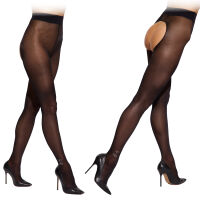 Obsessive Norless otevřené punčocháče s nápisem „HOT MESS“ S/M - 71387816 - 8