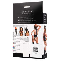 Lesklý Kitti černé body s efektem mokrého vzhledu s hlubokým výstřihem + kočičí uši - 72236586 - 2