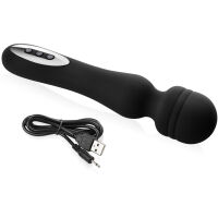 VODĚODOLNÝ VIBRÁTOR, SILNÝ EROTICKÝ MASAŽÉR, 12 SEX FUNKCÍ VIBRACÍ A PULSACÍ  ČERNÁ BARVA- 74102761 - 2