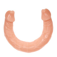Dvojitý realistický dildo s ohebnou kostrou, 38 cm, tělové barvy - 73256620 - 3