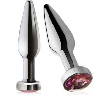 ÚZKÝ ANÁLNÍ KOLÍK PLUG DO ANÁLU NEREZOVÁ OCEL, OZDOBNÝ KŘIŠŤÁL - 76404483 - 4