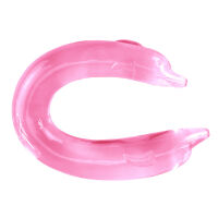 Dvojité růžové hladké dildo pro páry delfín 30 cm - 76417885 - 3