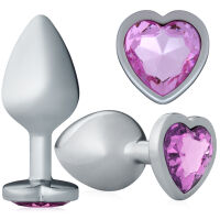 Ocelový anální kolík s růžovým diamantem 8,2 cm - 70040525 - 5