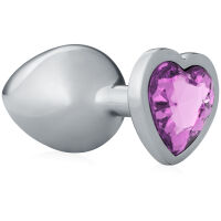 Ocelový anální kolík s růžovým diamantem 8,2 cm - 70040525 - 3