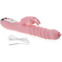 NAHŘÍVANÝ DO 42°C  POSUVNĚ ROTAČNÍ VIBRÁTOR KRÁLÍČEK STIMULUJÍCÍ KLITORIS I G BOD   - 75519351 - 2