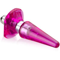 Růžový anální kolík s vibracemi, gelový plug 7 vibrací – 70644032 - 2