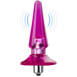 Růžový anální kolík s vibracemi, gelový plug 7 vibrací – 70644032