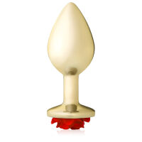 Elegantní anální kolík Spark Rose s červenou růží 9 cm - 76551721 - 3