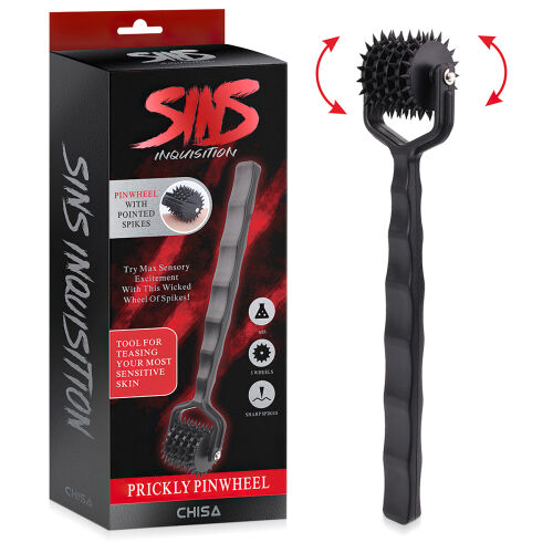 Černé ostnaté kolečko váleček dráždící do BDSM - 72562528