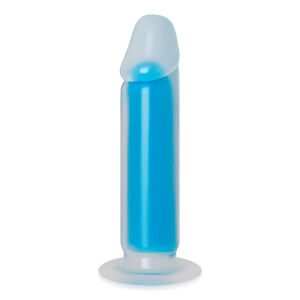 Modré fluorescenční dildo penis 22 cm svítí ve tmě - 72562518