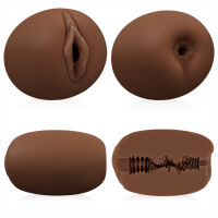 Oboustranný masturbátor pro muže hnědá vagína a anus - 79099961 - 2