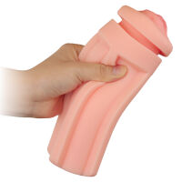 Měkké realistické rty a hluboké hrdlo v plechovce Cream Ale masturbátor - 78692141 - 2