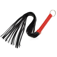 PEVNÝ KOŽENÝ BDSM BIČÍK  S KOVOVÝM KROUŽKEM 68 cm - 79127177 - 3