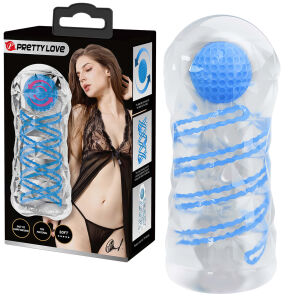 Gelový těsný pánský masturbátor s masážní kuličkou – umělá vagína - 72130798