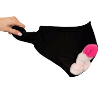 Kalhotky s plyšovým nafukovacím penisem vtipný dárek - 78361430 - 3