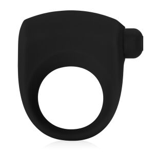 Černý erekční kroužek na penis s vibracemi - 71923663