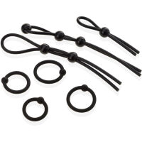 VELKÁ EREKČNÍ SADA 7 ČÁSTÍ - COCK RING, LASSO,  KROUŽEK NA PENIS A VARLATA  - 78101329 - 2