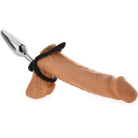 OCELOVÝ ANÁLNÍ KOLÍK S KROUŽKEM NA PENIS A VARLATA ANAL PLUG PRO MUŽE  - 78374283 - 3