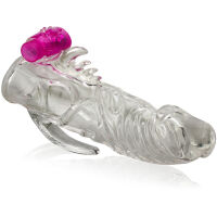 GELOVÝ NÁVLEK NA PENIS S HROTY A VIBRACEMI LBB 10045Z-2 - 2