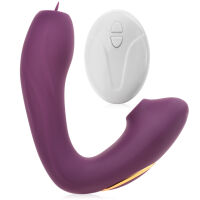 SAMONOSNÝ VIBRÁTOR S FUNKCÍ SÁNÍ A POHYBLIVÝM AZÝČKEM - 10 FUNKCÍ + DÁLKOVÝ OVLADAČ  - 73661529 - 2